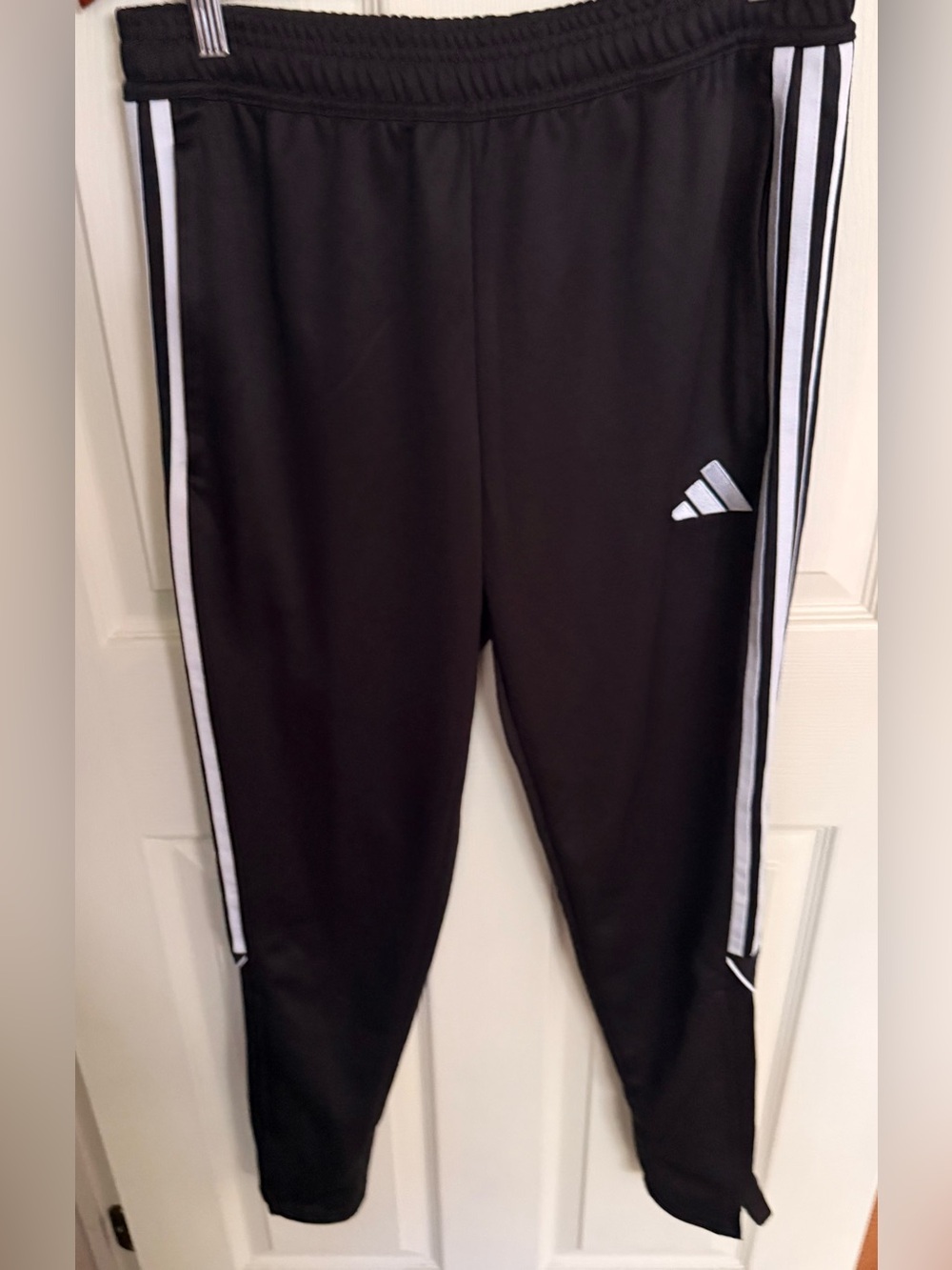 Adidas  Black Track Pants with White Stripes